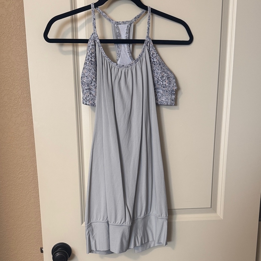Floral and Striped Sleeveless Dress